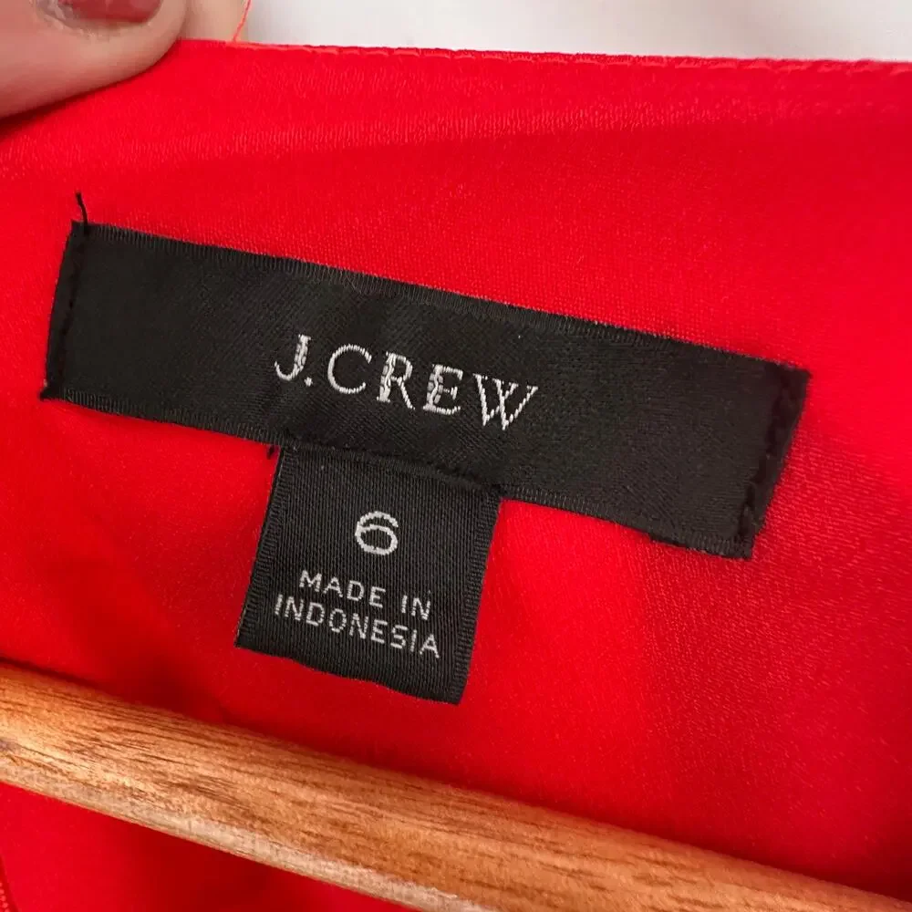 J. Crew V Neck Red Floral Mini Dress // 6